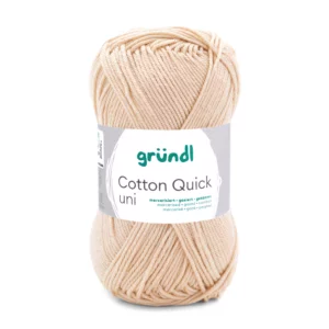 Pelote Coton Quick Uni 171 Coquille d’Œuf Gründl 100 % coton mercerisé pour crochet et tricot.