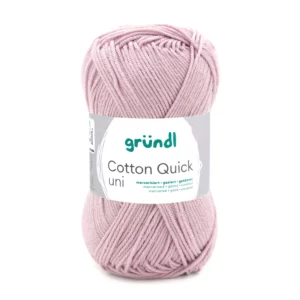 Pelote Coton Quick Uni 174 Rose Quartz de Gründl en coton mercerisé rose poudré pour crochet et tricot.