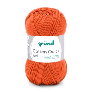 Pelote Coton Quick Uni 176 Rouille de Gründl en coton mercerisé coloris terracotta pour crochet et tricot.